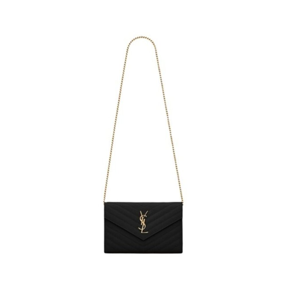 POUCH WITH CLASSIC CASSANDRE CHAIN IN GRAIN DE POUDRE LEATHER