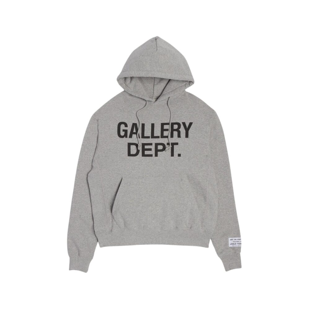 Basic English Logo Hoodie Flower Gray