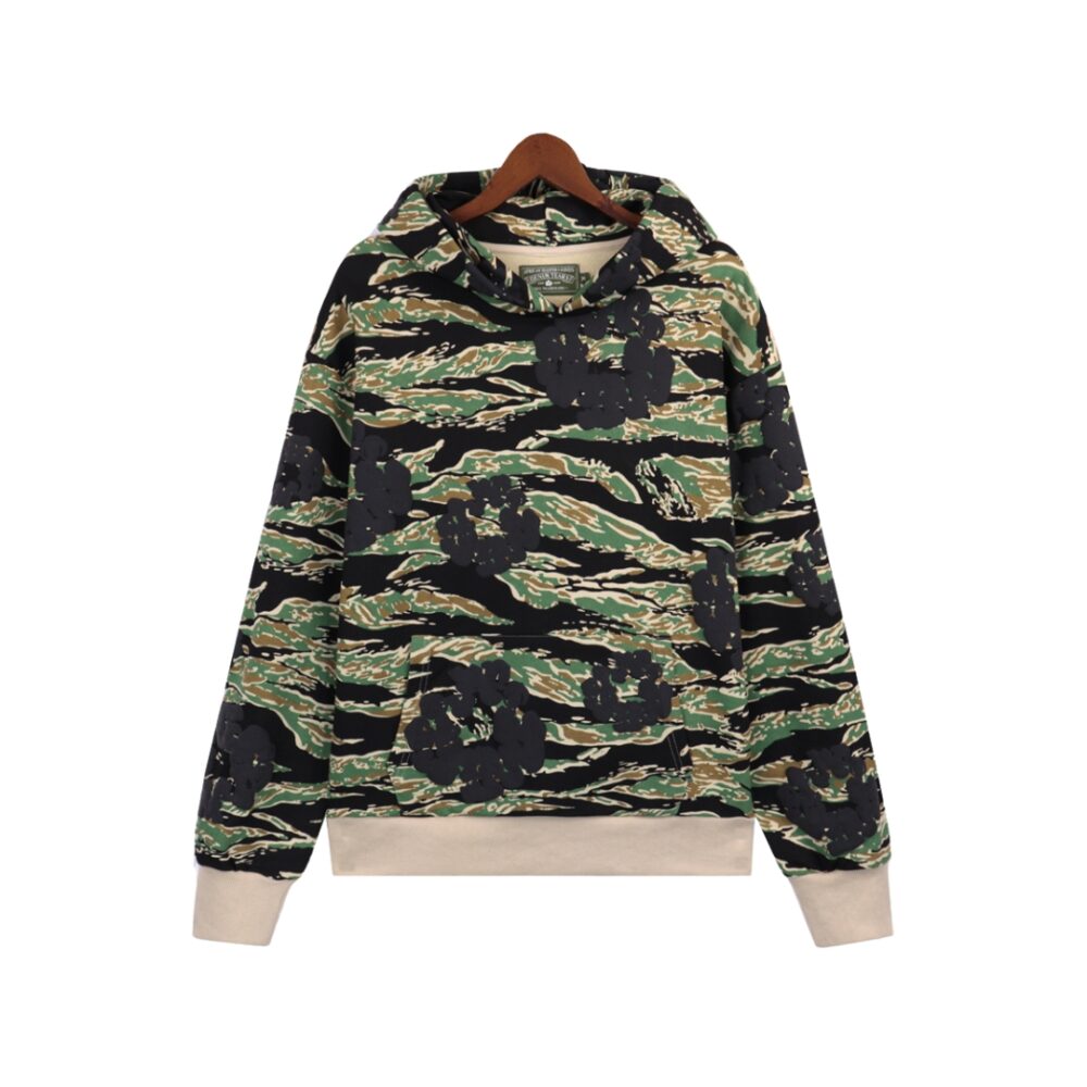 Kapok Cotton Ring Hoodie Green Camouflage
