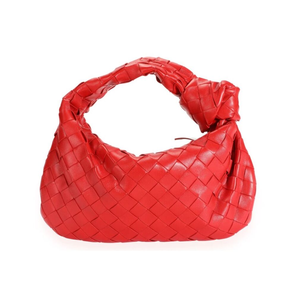 Intrecciato Leather Mini Jodie Red 26 cm