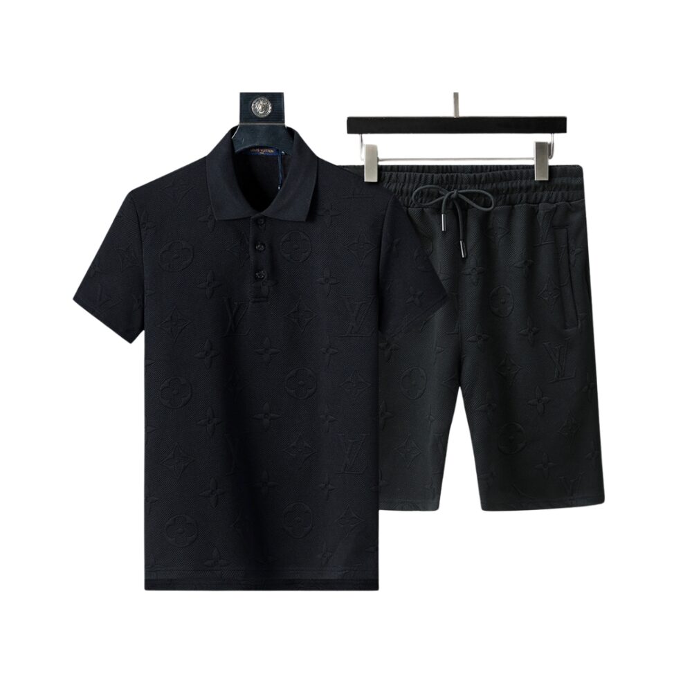 POLO Shirt Shorts Set Black