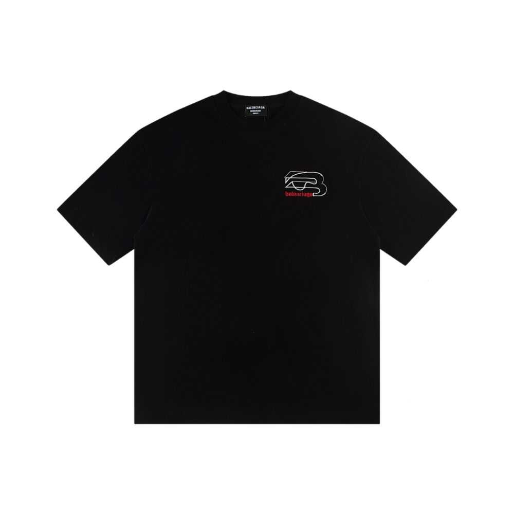 Yarn cotton T-shirt Black