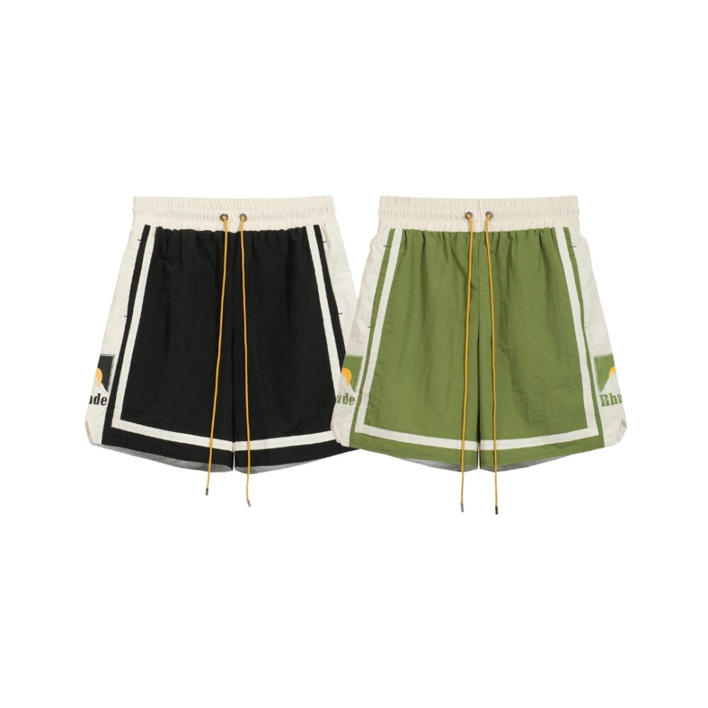 Sunset Snow Mountain Logo Print Shorts