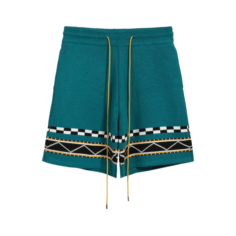 Totem jacquard wool drawstring shorts