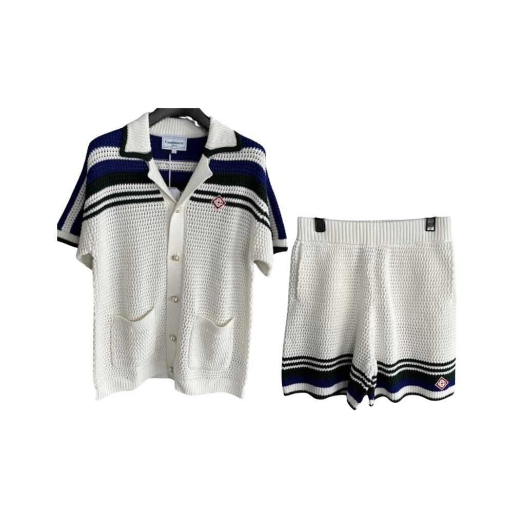 Camp Collar Crochet Cotton Shirt and Short