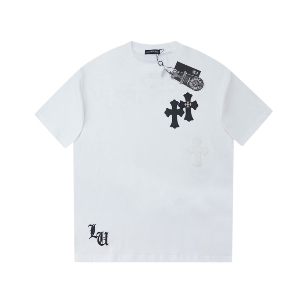 Contrast color short-sleeved unisex style