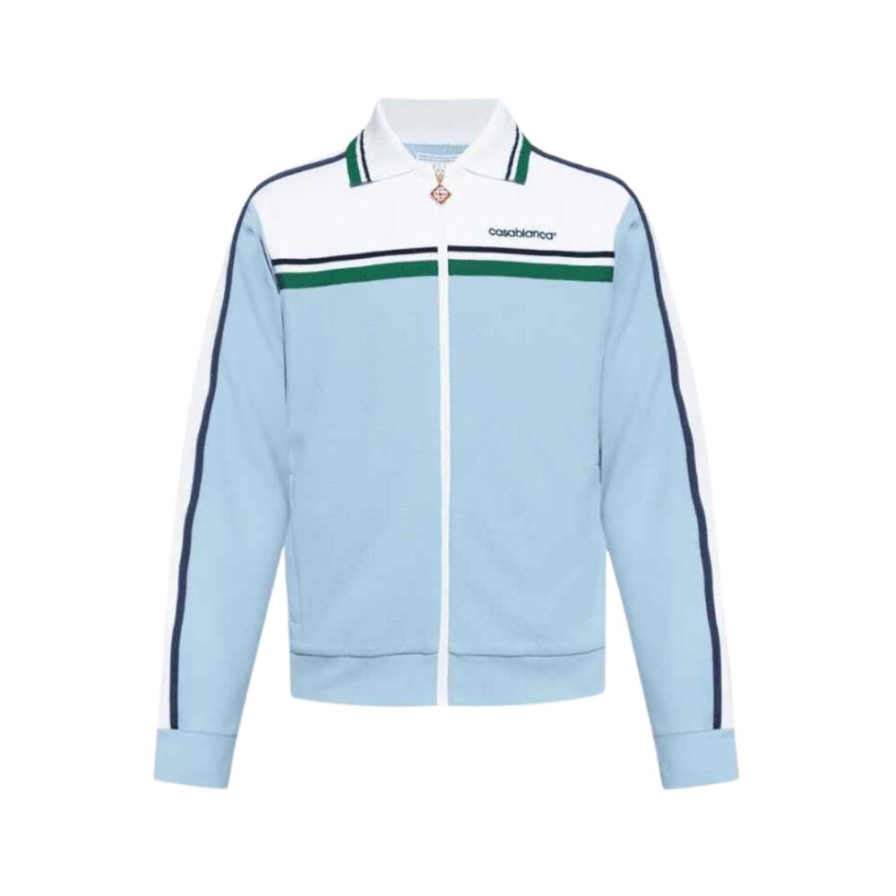 Striped Piqué Jacket - Blue