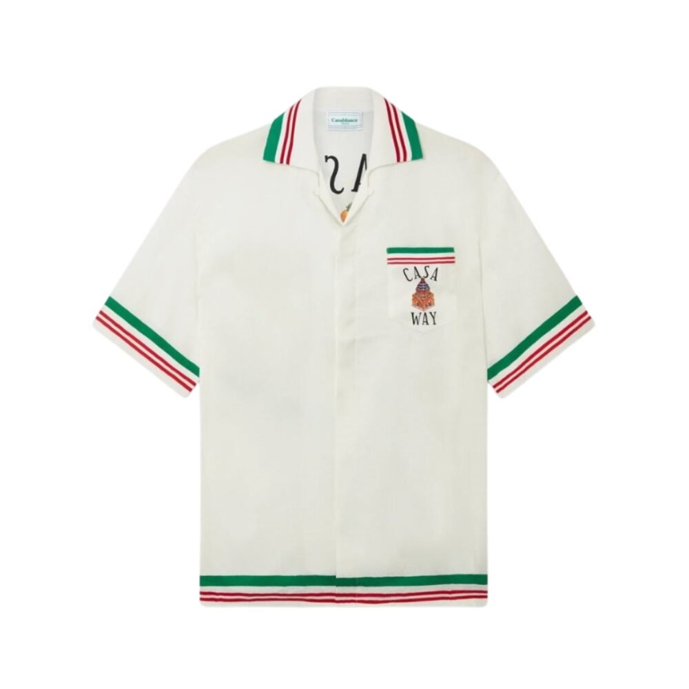 Casa Way Short Sleeve Jacquard Silk