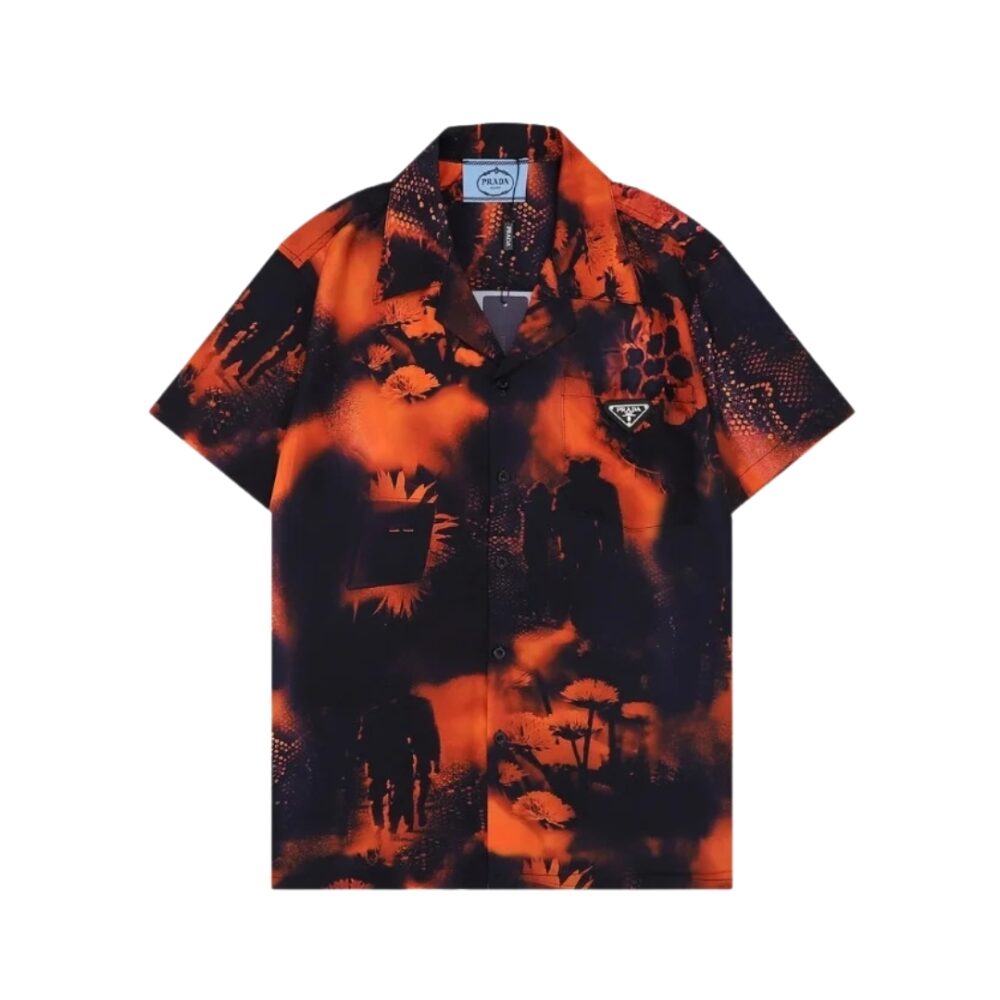 Orange Black Graphic Print