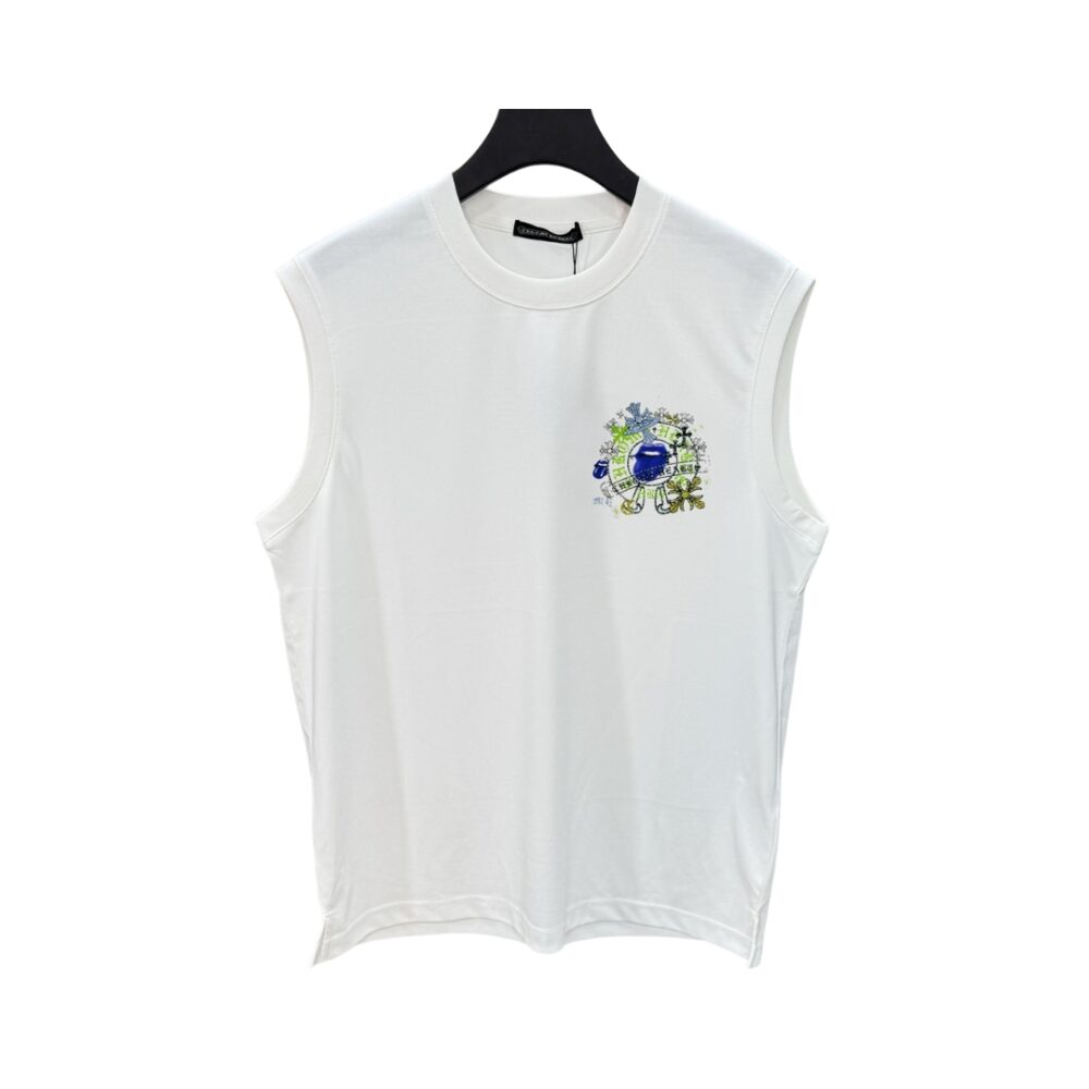 Bianco Gilet Con Stampa Del Logo