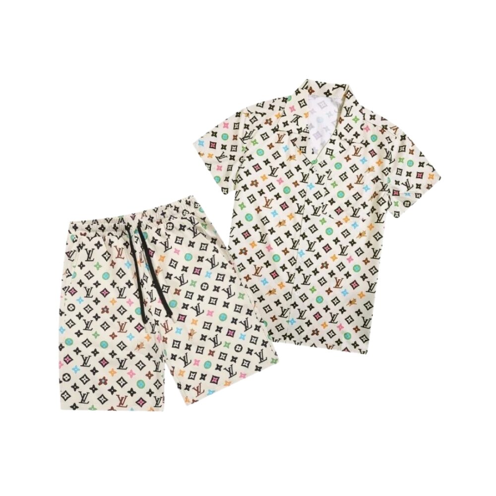 Multicolor Monogram Shirt and Shorts Set