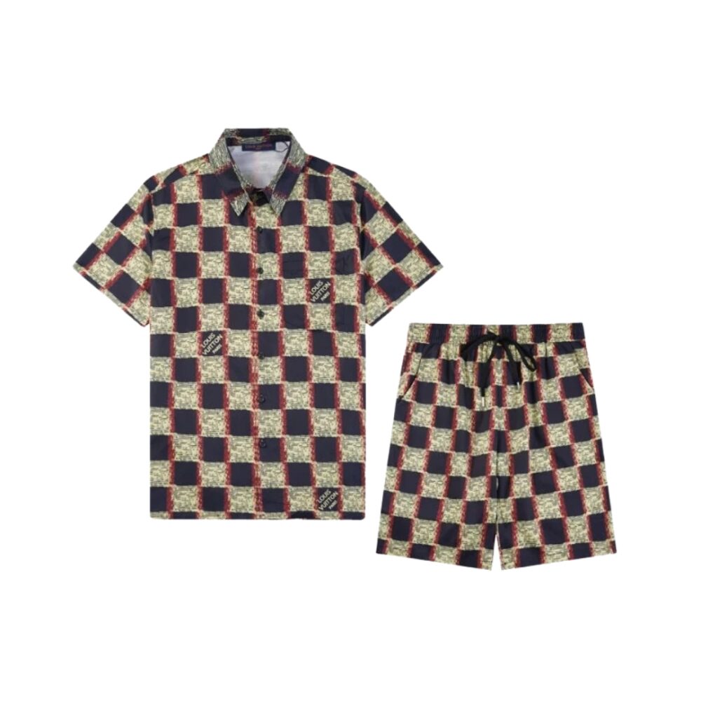 Checkered Print Shorts Set