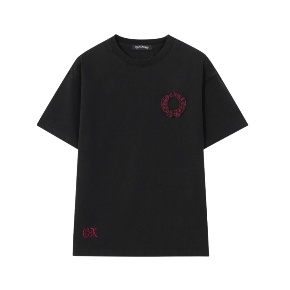 Logo-Patch Cotton T-Shirt Black