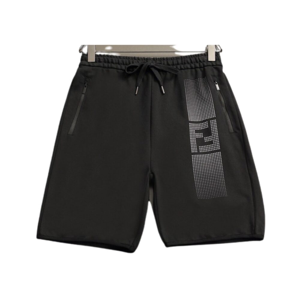 Pantaloncini neri con logo monogramma FF