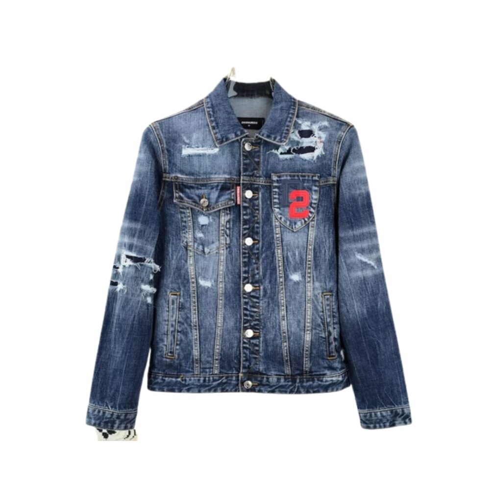Giacca di Jeans con Cappuccio a Strati