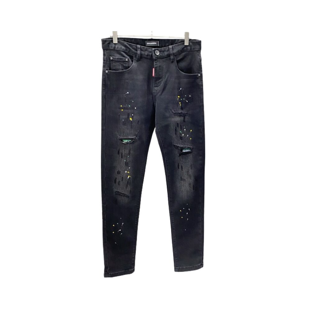 Riparati Con Pittura Multicolore Neri Jeans