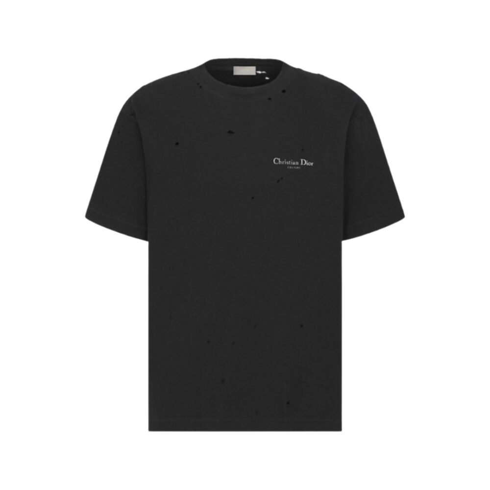 Couture Vestibilità Comoda Nera Maglietta