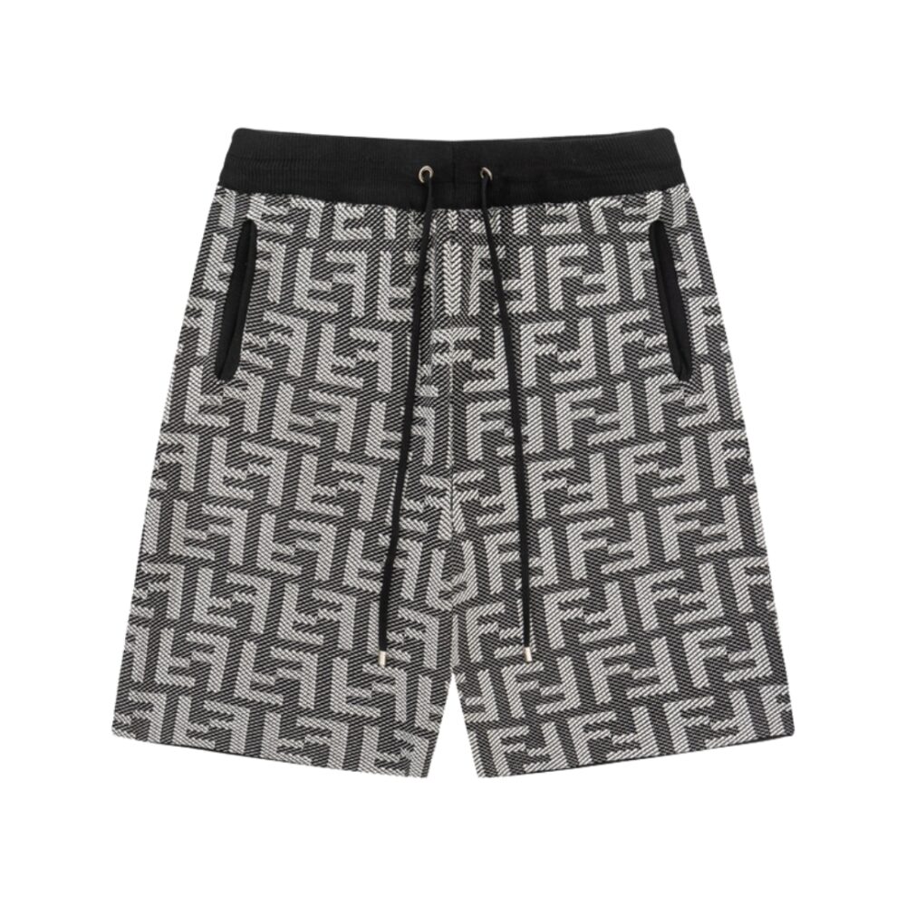 Pantaloncini bianchi/neri con motivo FF