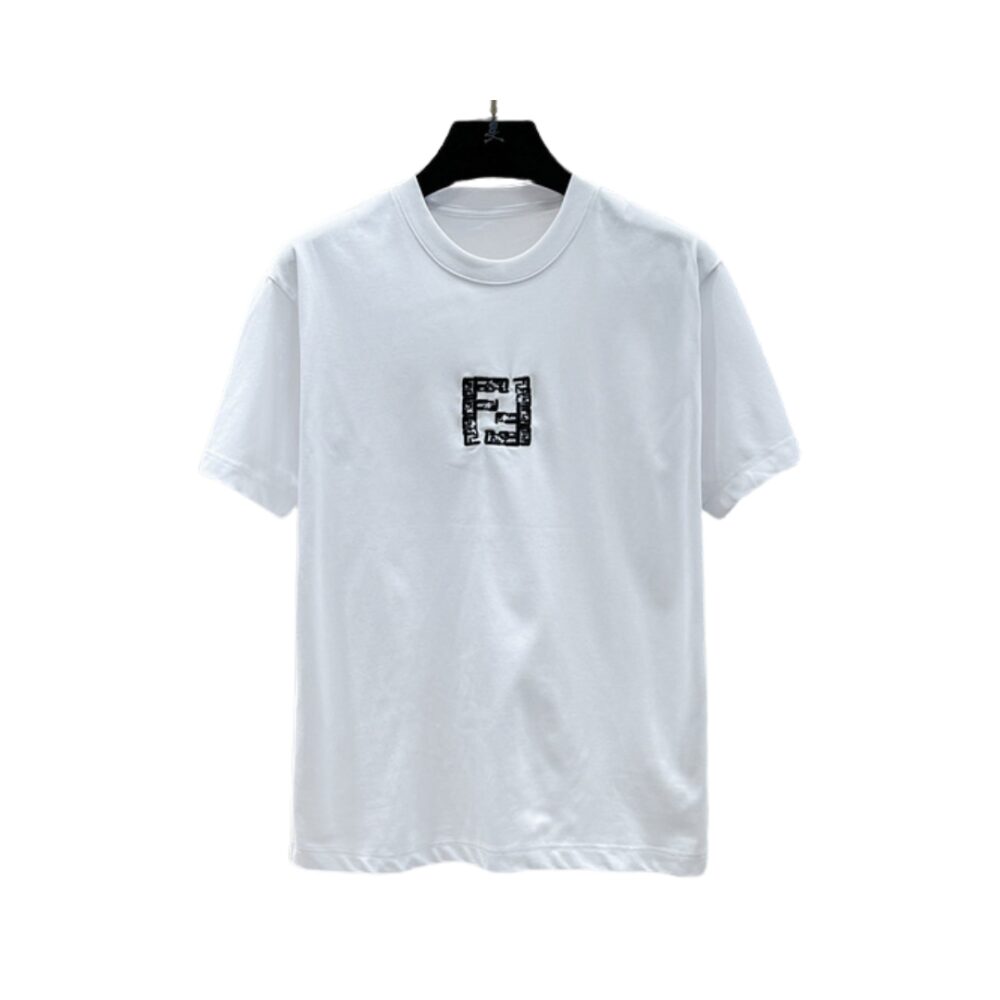 T-shirt con collo a giro e logo